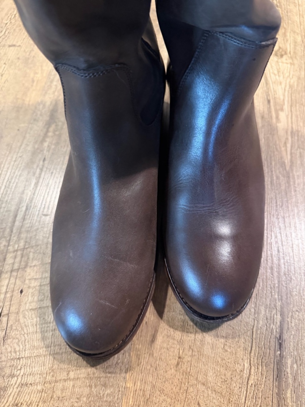 Frye Melissa Button 2 Tall Leather Riding Boot Grey 8.5 - Picture 13 of 13